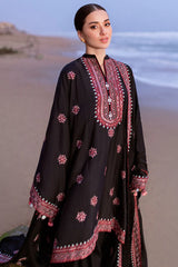 CROSS STITCH-3PC DHANAK EMBROIDERED SHIRT WITH DHANAK EMBROIDERED SHAWL AND TROUSER-GM4336