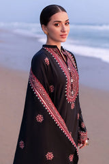 CROSS STITCH-3PC DHANAK EMBROIDERED SHIRT WITH DHANAK EMBROIDERED SHAWL AND TROUSER-GM4336