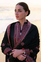 CROSS STITCH-3PC DHANAK EMBROIDERED SHIRT WITH DHANAK EMBROIDERED SHAWL AND TROUSER-GM4336