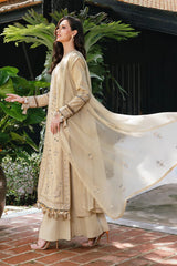 ETHNIC-3PC LAWN EMBROIDERED SHIRT WITH KHAADI NET EMBROIDERED DUPATTA AND TROUSER -GM-4658