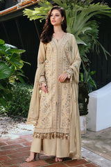 ETHNIC-3PC LAWN EMBROIDERED SHIRT WITH KHAADI NET EMBROIDERED DUPATTA AND TROUSER -GM-4658