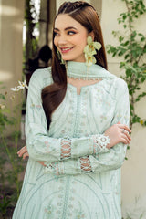 JAZMIN-3PC LAWN EMBROIDERED SHIRT WITH ORGANZA EMB DUPATTA AND TROUSER-GM-4624