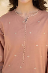 JAZMIN-2PC DHANAK EMBROIDERED SHIRT WITH DHANAK EMBROIDRED TROUSER-GM-117