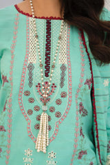 GM-3PC LAWN EMBROIDERED SHIRT WITH LAWN EMBROIDERED READY TO WEAR DUPATTA-GM-02