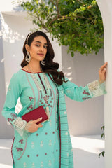 GM-3PC LAWN EMBROIDERED SHIRT WITH LAWN EMBROIDERED READY TO WEAR DUPATTA-GM-02