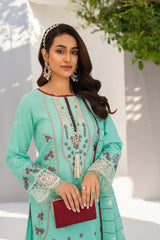 GM-3PC LAWN EMBROIDERED SHIRT WITH LAWN EMBROIDERED READY TO WEAR DUPATTA-GM-02