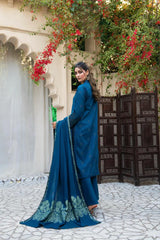 MIRAKHI-3PC LAWN CHIKENKARI EMBROIDERED SHIRT WITH LAWN JACQUARD PRINT DUPATTA-GM-5600