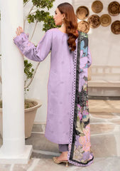 MARIA B-3PC CHIKENKAARI LAWN EMBROIDERED SHIRT WITH MONARK PRINT DUPATTA AND TROUSER-GM-4054 (Z)