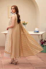 MIRAKHI - 3PC LAWN CHIKENKAARI EMBROIDERED SHIRT WITH LAWN TUBE SLUB DUPATTA AND TROUSER-GM-6100