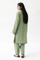 ZARA SHAH JAHAN-2PC DHANAK EMBROIDERED SHIRT WITH DHANAK EMBROIDRED SLEEVES-GM-143