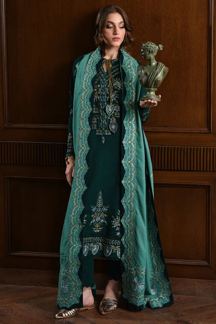 BATIK-3PC KARANDI EMBROIDERED SHIRT WITH DHANAK EMBROIDERED SHAWL AND KARANDI TROUSER-GM-4332