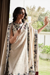 BATIK-3PC KARANDI EMBROIDERED SHIRT WITH KARANDI EMBROIDERED SHAWL AND TROUSER-GM-4333