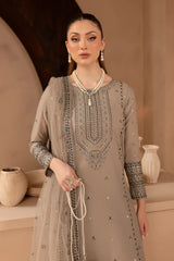 BATIK-3PC DHANAK EMBROIDERED SHIRT WITH ORGANZA EMBROIDERED DUPATTA AND EMB TROUSER-GM-4120