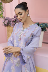 MIRAKHI-3PC LAWN EMBROIDERED SHIRT WITH KHAADI NET EMB DUPATTA & TROUSER-GM-3805