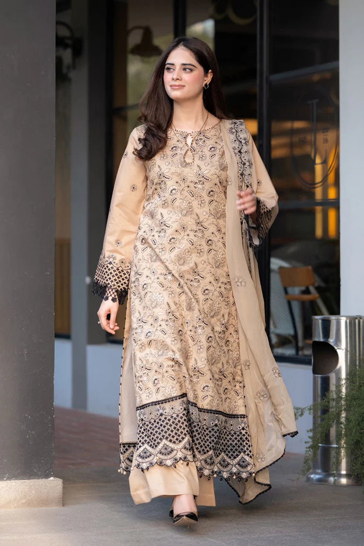 SAPPHIRE-3PC DHANAK EMBROIDERED SHIRT WITH CHIFFON EMBROIDERED DUPATTA AND TROUSER-GM-4035