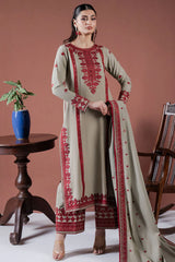 ASIM JOFA-3PC LAWN EMBROIDERED SHIRT WITH LAWN EMBROIDERED DUPATTA AND LAWN TROUSER-GM-3563