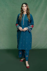 URGE-2PC DHANAK EMBROIDRED SHIRT WITH DHANAK EMBROIDRED TROUSER-GM-101