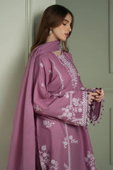 CROSS STITCH-3PC LAWN EMBROIDERED SHIRT WITH KHADDI NET EMBROIDRERD DUPATTA & TROUSER-GM-4501
