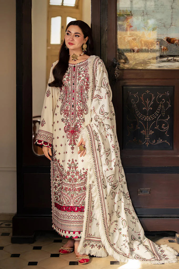 ASIM JOFA-3PC DHANAK SEQUENCE EMBROIDERED SHIRT WITH DHANAK EMBROIDERED SHAWL & DHANAK TOUSER-GM-4060