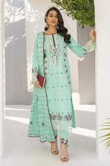 GM-3PC LAWN EMBROIDERED SHIRT WITH LAWN EMBROIDERED READY TO WEAR DUPATTA-GM-02