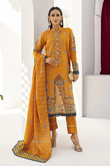 GM-3PC LAWN EMBROIDERED SHIRT WITH LAWN EMBROIDERED READY TO WEAR DUPATTA-GM-05