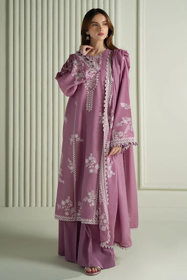 CROSS STITCH-3PC LAWN EMBROIDERED SHIRT WITH KHADDI NET EMBROIDRERD DUPATTA & TROUSER-GM-4501