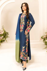 MIRANA-3PC LAWN EMBROIDERED SHIRT WITH CHIFFON TYE & DYE DUPATTA & TROUSER-GM-4645