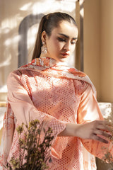 MIRAKHI-3PC LAWN LASERCUT EMBROIDERED SHIRT WITH MOARK PRINT DUPATTA-GM-VOL-3