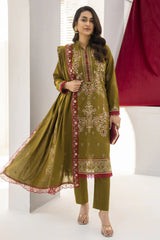 GM-3PC LAWN EMBROIDERED SHIRT WITH LAWN EMBROIDERED READY TO WEAR DUPATTA-ADR-G01