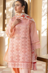 MIRAKHI-3PC LAWN LASERCUT EMBROIDERED SHIRT WITH MOARK PRINT DUPATTA-GM-VOL-3