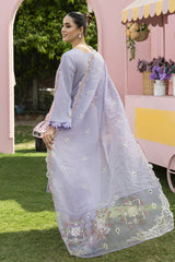 MIRAKHI-3PC LAWN EMBROIDERED SHIRT WITH KHAADI NET EMB DUPATTA & TROUSER-GM-3805
