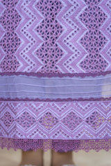 MIRAKHI-3PC LAWN LASERCUT EMBROIDERED SHIRT WITH MOARK PRINT DUPATTA-GM-VOL-1- PLUM