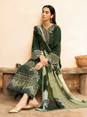 IZEL-3PC LAWN EMBROIDERED SHIRT WITH CHIFFOON PRINT DUPATTA AND EMB TROUSER-GM-4628